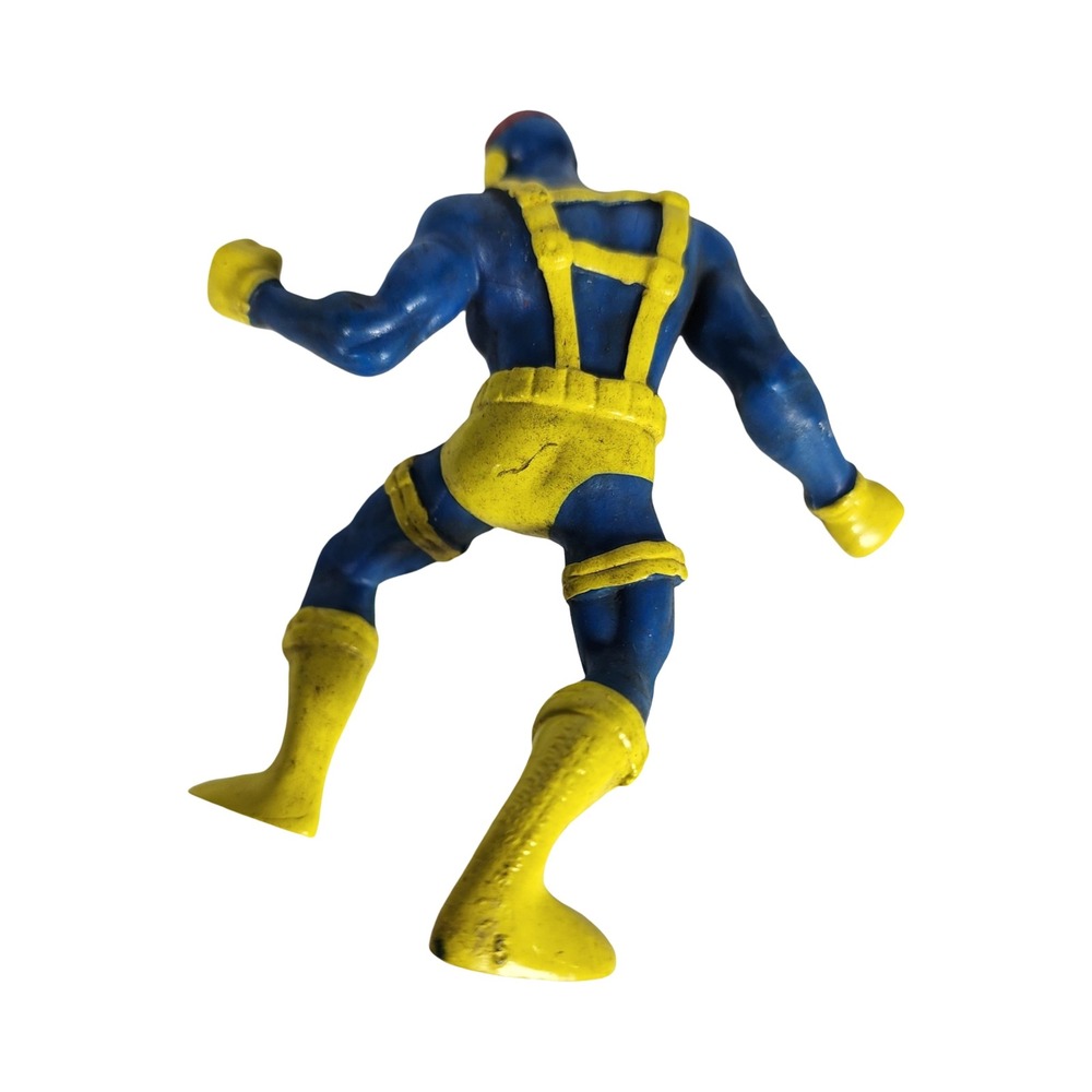 Marvel X-Men Cyclops Action Figure Blue Yellow‎ Suit Vintage Miniature 3.25 Inch - Picture 4 of 5